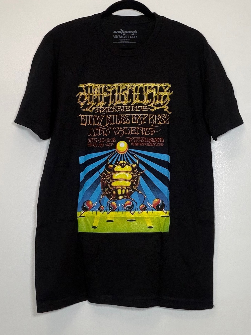 🆕 Jimi Hendrix Wolfgangs Black Graphic Short Sleeve Tee